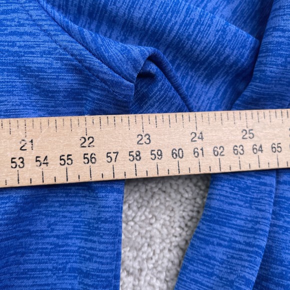 Under Armour Hoodie Mens Medium Blue Heathered Fleece Cold Gear Sweatshirt - Picture 10 of 12